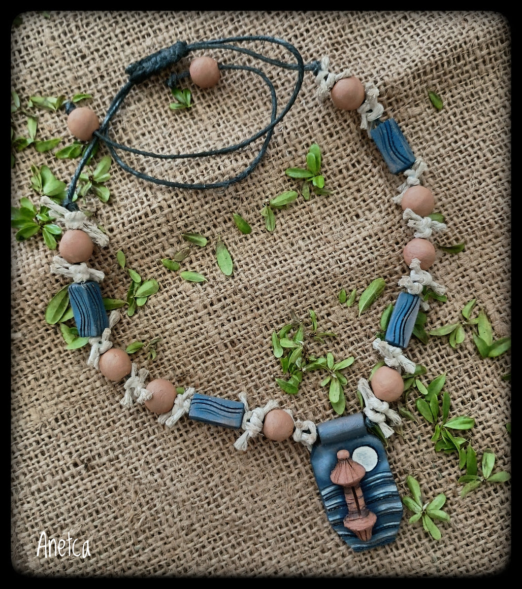 Collar de garita y luna llena (#104)